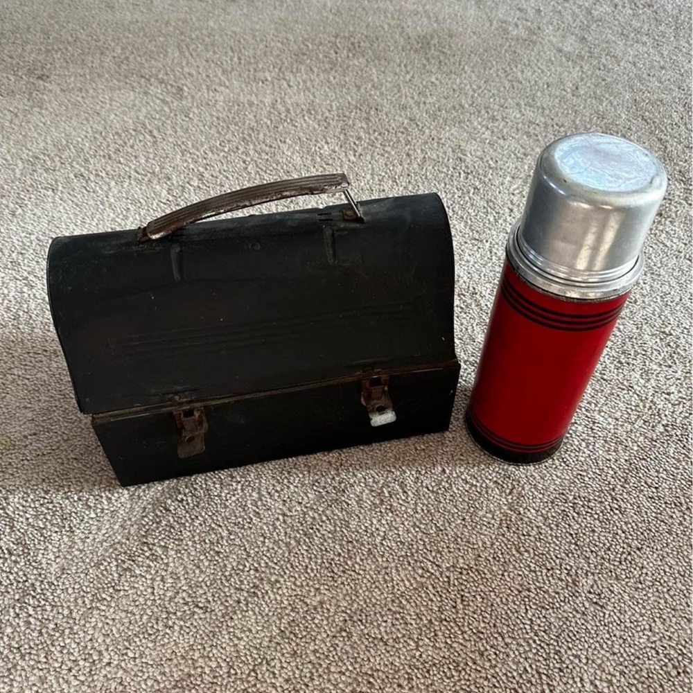 Old Vintage Metal Lunchbox and Thermos